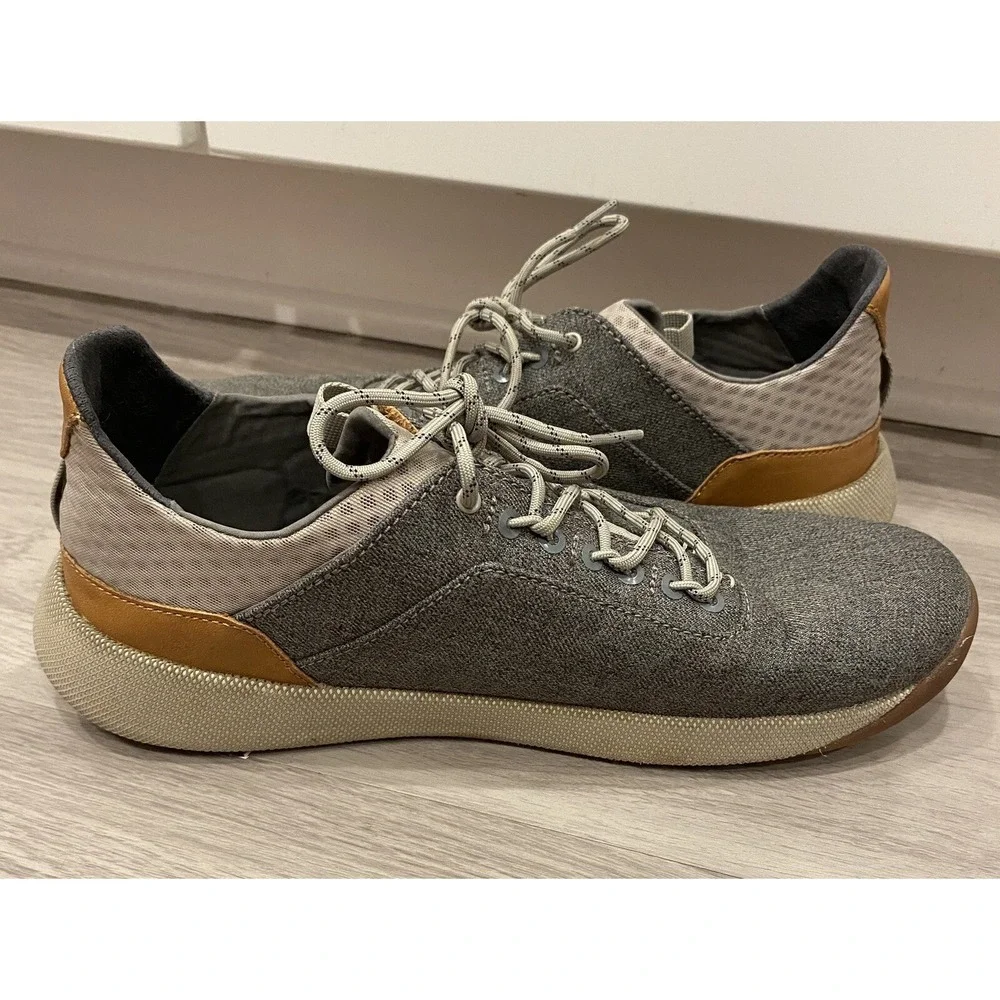 OLUKAI Nanea Li Gray Boat Shoes-Mens 9.5-Weather Resistant Breathable Canvas
